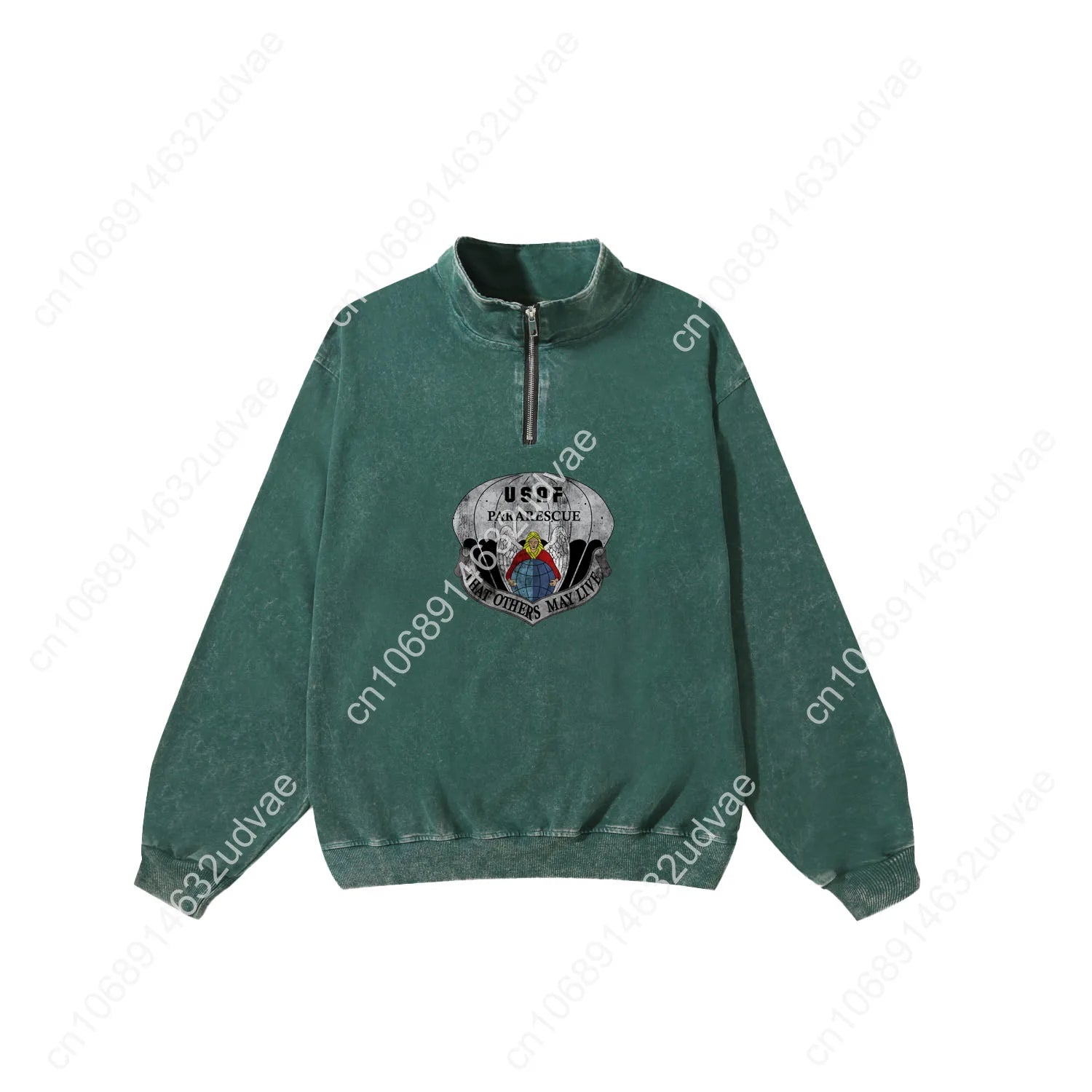 US Air Force Pararescue Retro Sweatshirt Man Woman Teenager Vintage Pullover Half Zipper Sweat Custom Made Tops Sleeved Tshirt