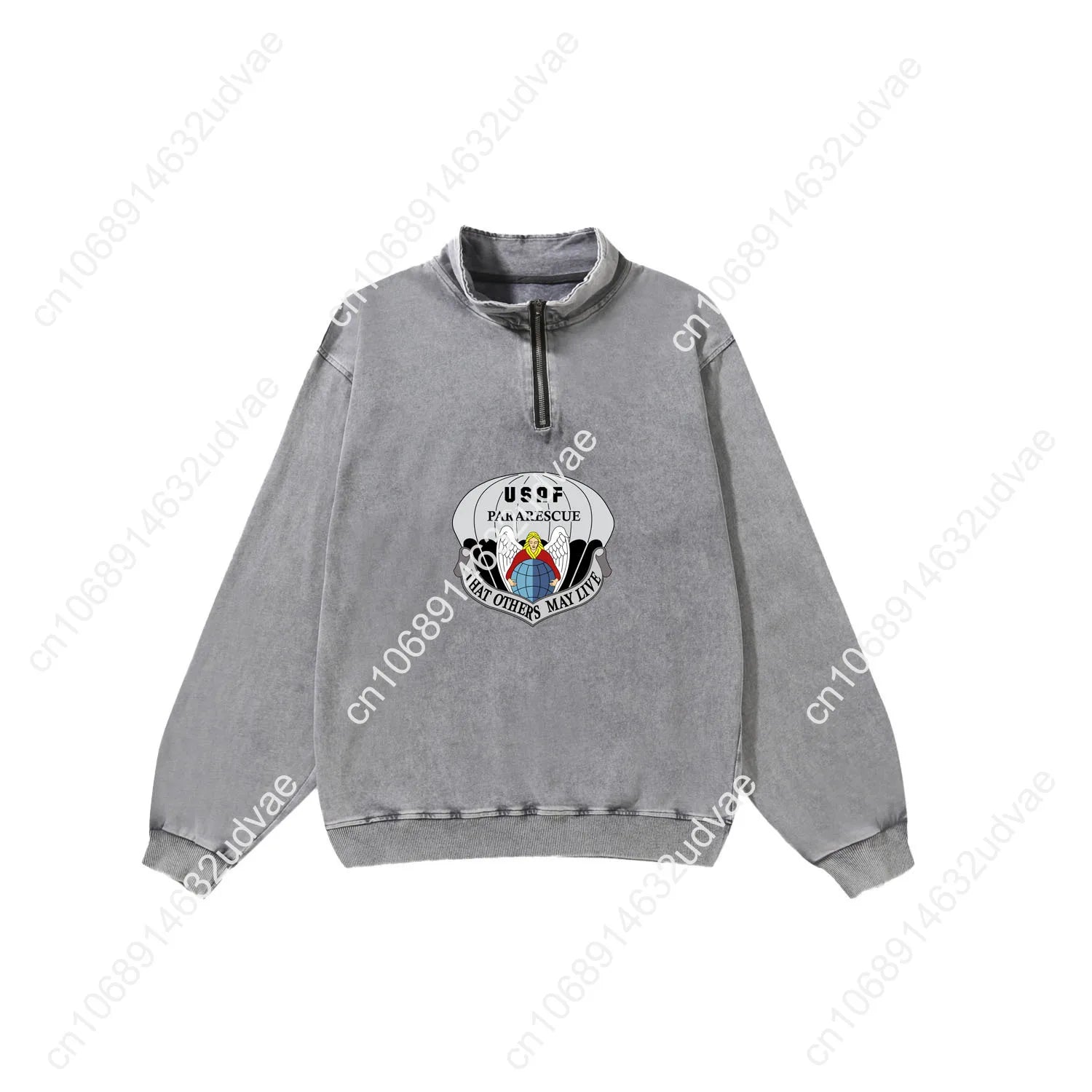 US Air Force Pararescue Retro Sweatshirt Man Woman Teenager Vintage Pullover Half Zipper Sweat Custom Made Tops Sleeved Tshirt