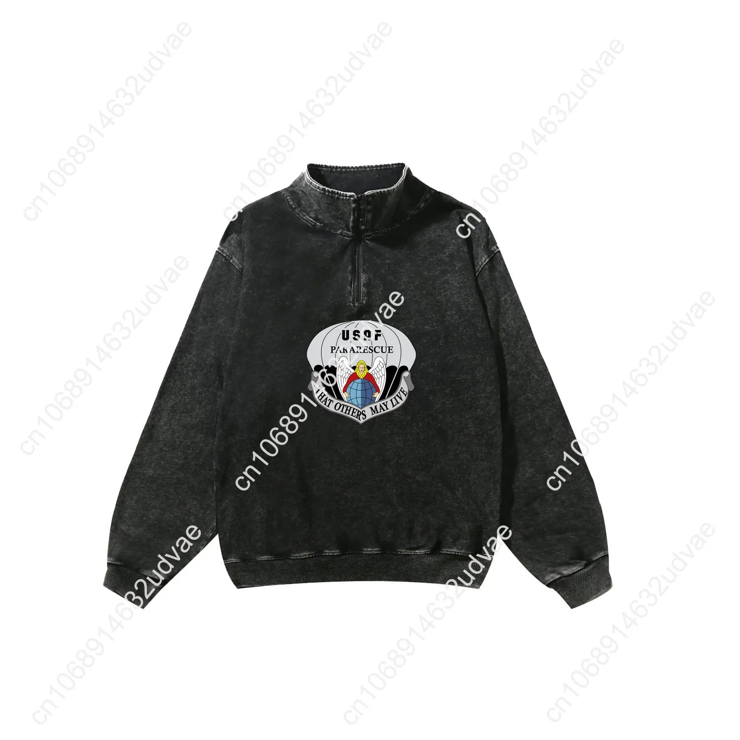 US Air Force Pararescue Retro Sweatshirt Man Woman Teenager Vintage Pullover Half Zipper Sweat Custom Made Tops Sleeved Tshirt