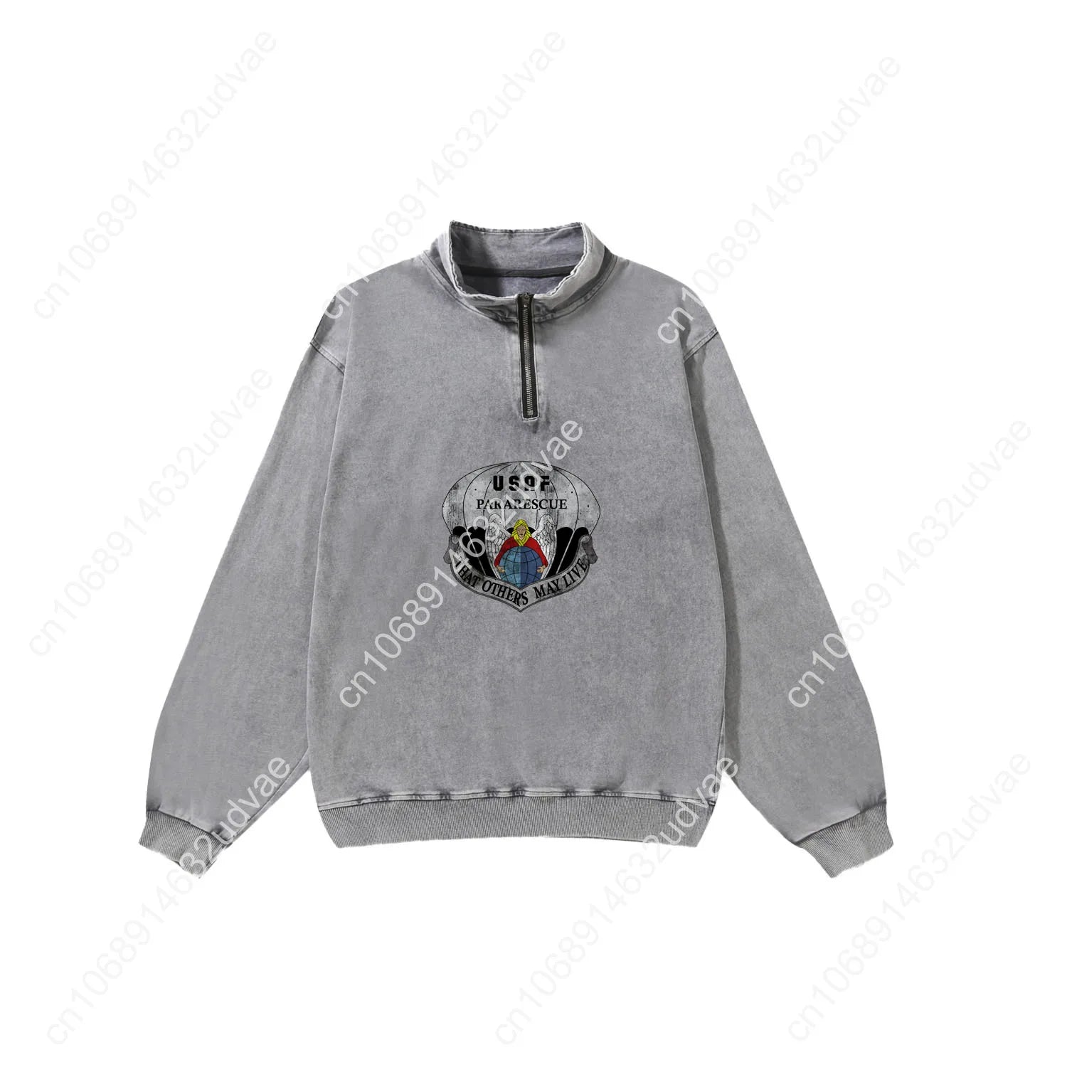 US Air Force Pararescue Retro Sweatshirt Man Woman Teenager Vintage Pullover Half Zipper Sweat Custom Made Tops Sleeved Tshirt
