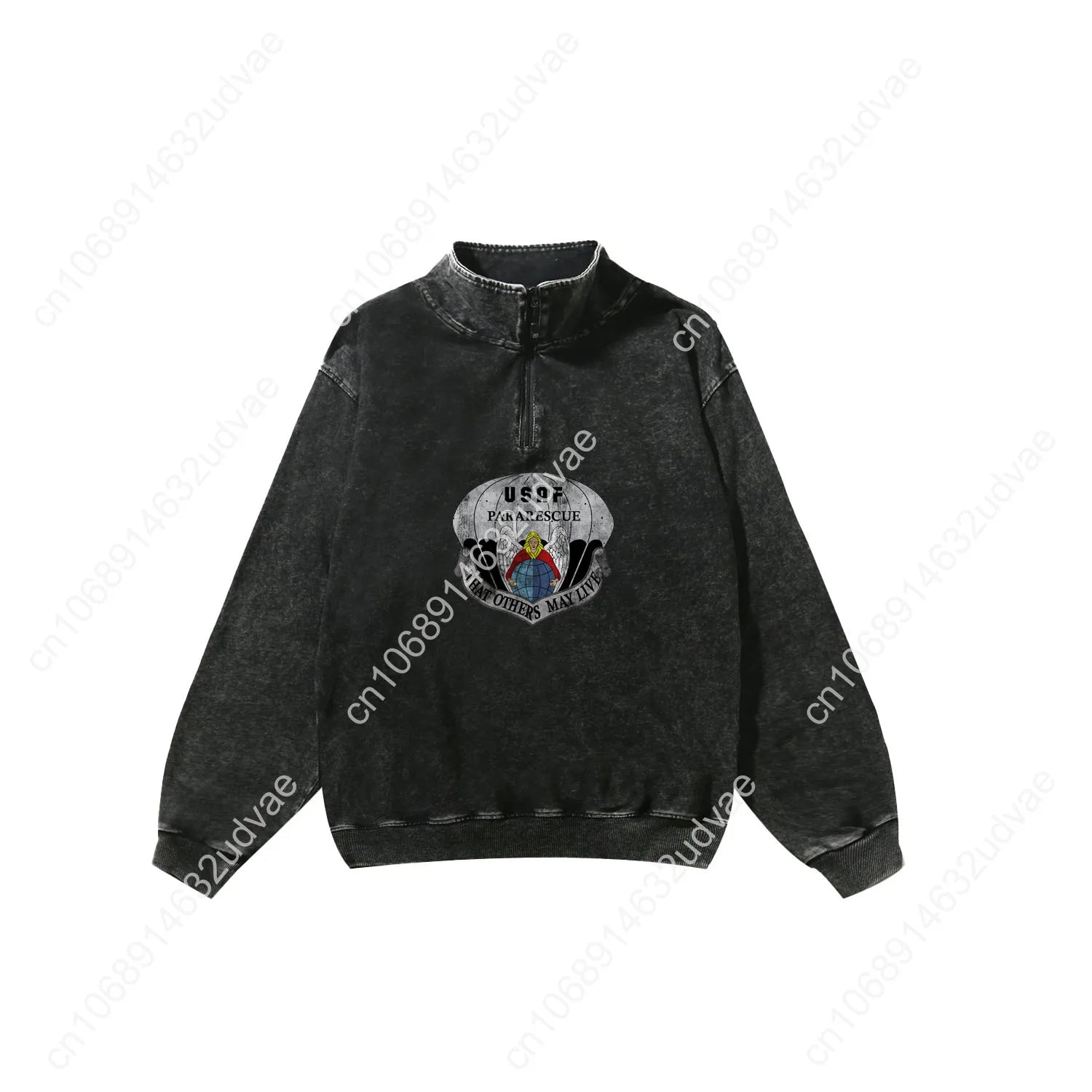 US Air Force Pararescue Retro Sweatshirt Man Woman Teenager Vintage Pullover Half Zipper Sweat Custom Made Tops Sleeved Tshirt