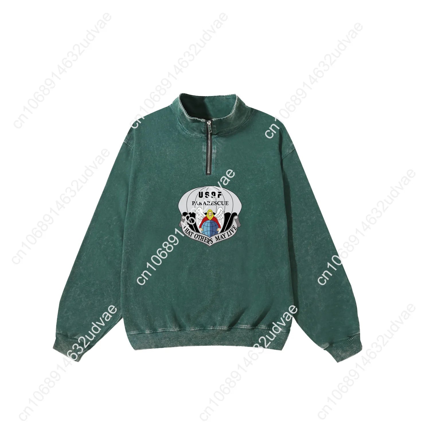 US Air Force Pararescue Retro Sweatshirt Man Woman Teenager Vintage Pullover Half Zipper Sweat Custom Made Tops Sleeved Tshirt