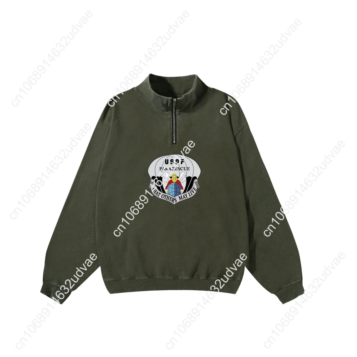 US Air Force Pararescue Retro Sweatshirt Man Woman Teenager Vintage Pullover Half Zipper Sweat Custom Made Tops Sleeved Tshirt