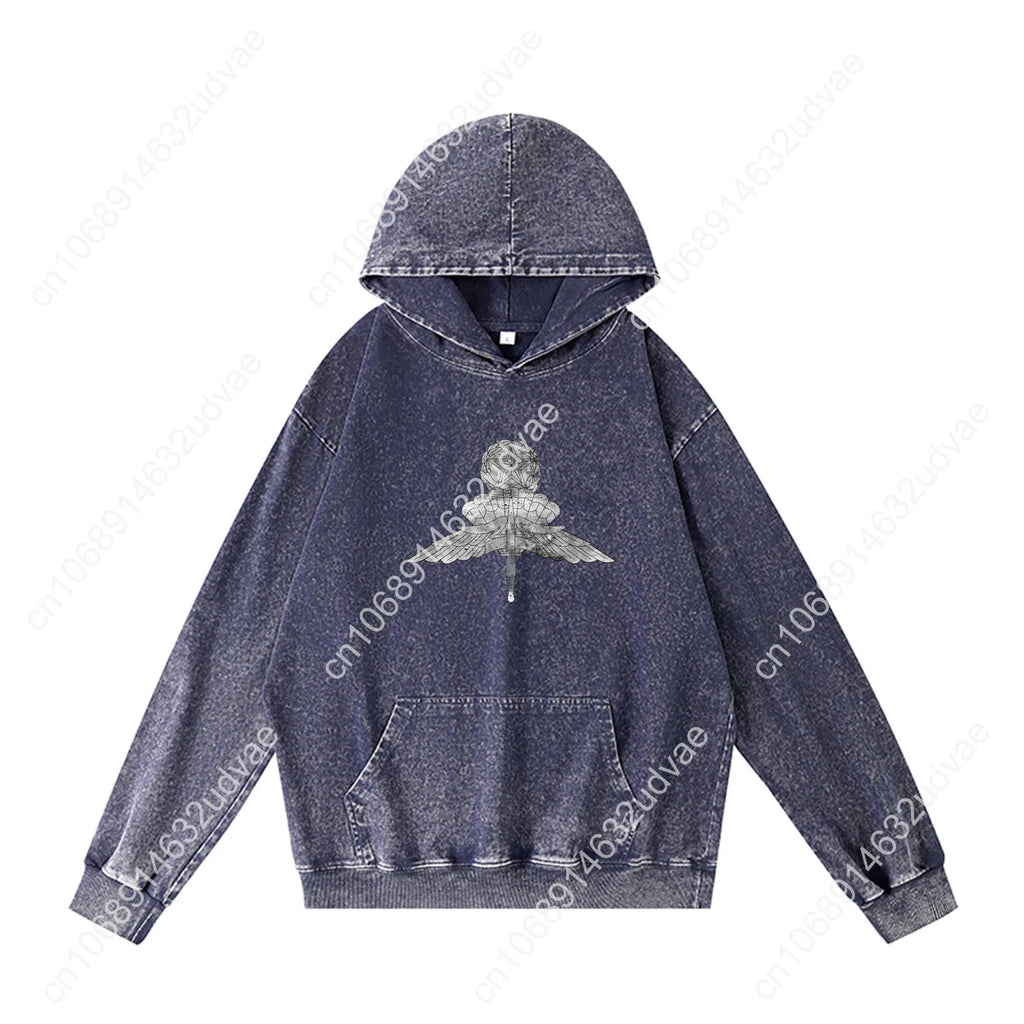 Master Military Freefall Parachutist Badge Hoodies Retro Hooded Sweatshirt Man Woman Teenager Vintage Pullover Customized Tops