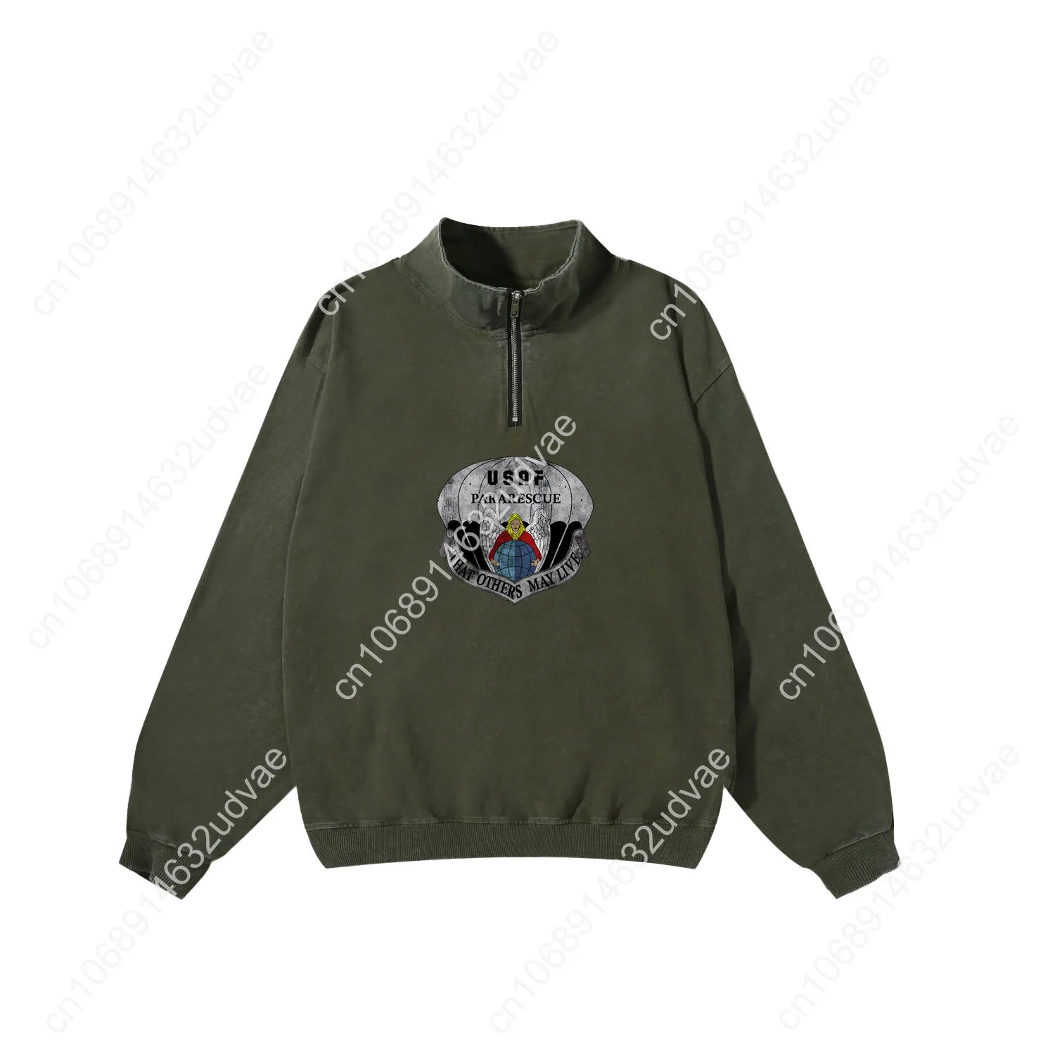 US Air Force Pararescue Retro Sweatshirt Man Woman Teenager Vintage Pullover Half Zipper Sweat Custom Made Tops Sleeved Tshirt