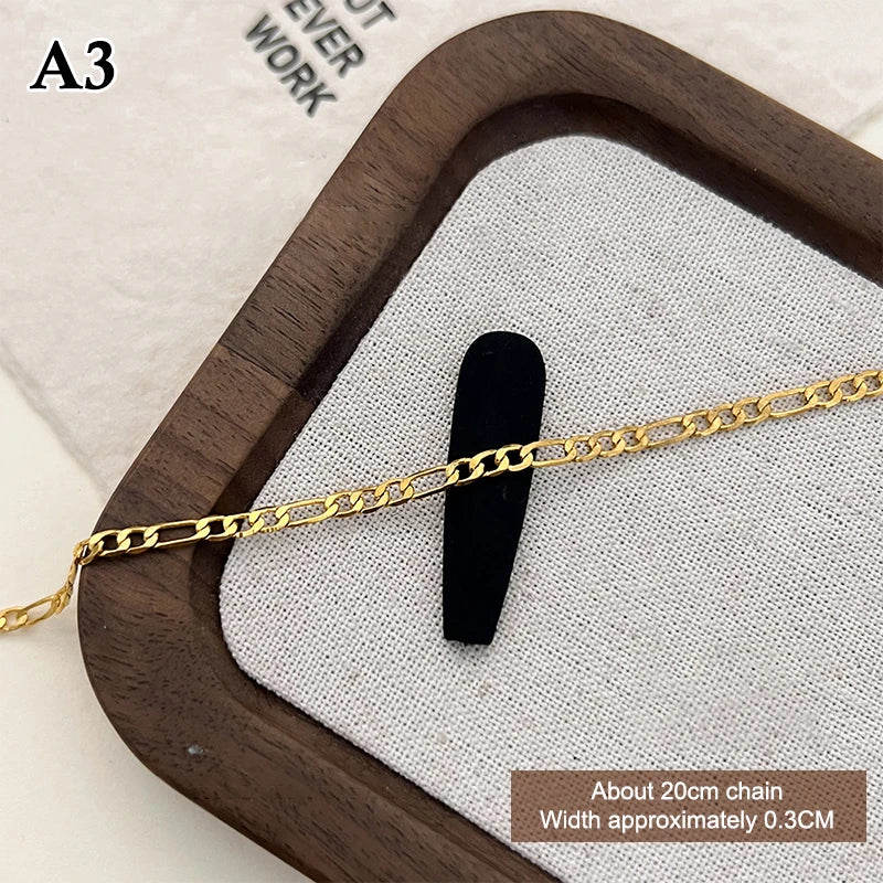 20/50cm Metal Chain Nail Art Rhinestone Gold/Silver Alloy Stud Nail Art Decorations Chains DIY Design Manicure Jewelry Accessory