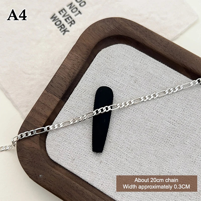 20/50cm Metal Chain Nail Art Rhinestone Gold/Silver Alloy Stud Nail Art Decorations Chains DIY Design Manicure Jewelry Accessory