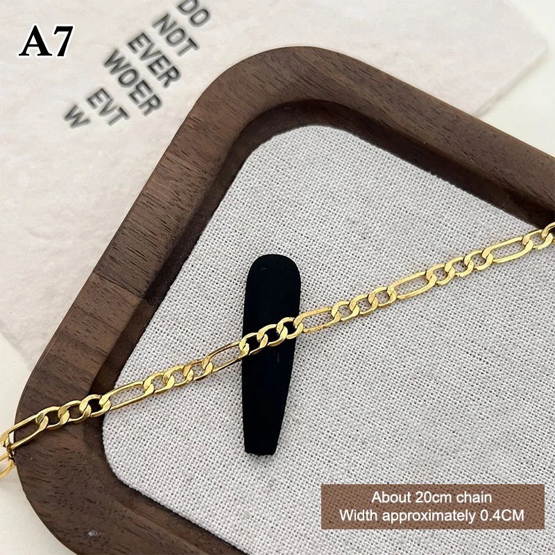 20/50cm Metal Chain Nail Art Rhinestone Gold/Silver Alloy Stud Nail Art Decorations Chains DIY Design Manicure Jewelry Accessory