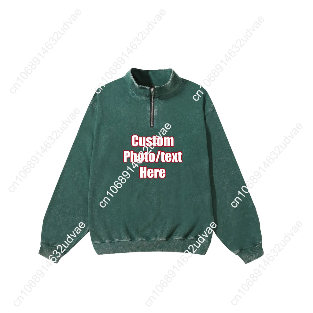Roman Reigns Retro Sweatshirt Man Woman Teenager Vintage Pullover Half Zipper Sweat Shirt Photo Custom Made Tops Sleeved Tshirt